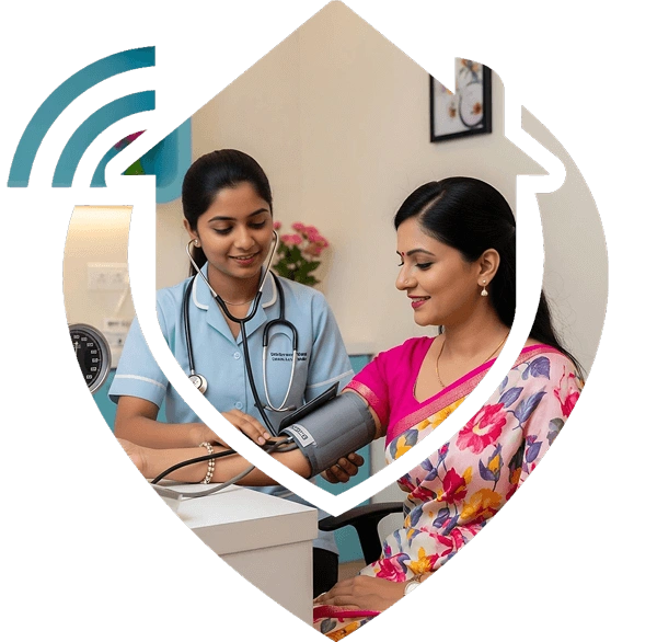 Caregiver providing home health care