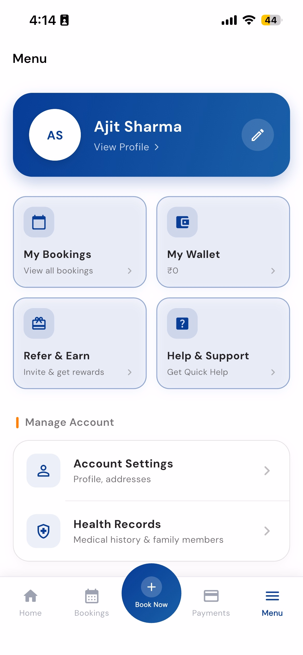 App Screen Dashboard